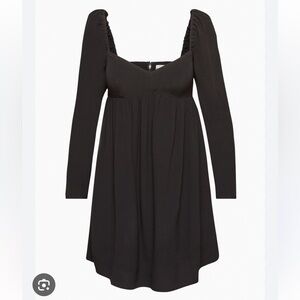 Aritzia Wilfred Long Sleeve Halle Dress – Black XS | Babydoll Fit & Flare